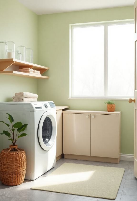 Laundry Room Paint Colors: Pastel Green Retreat