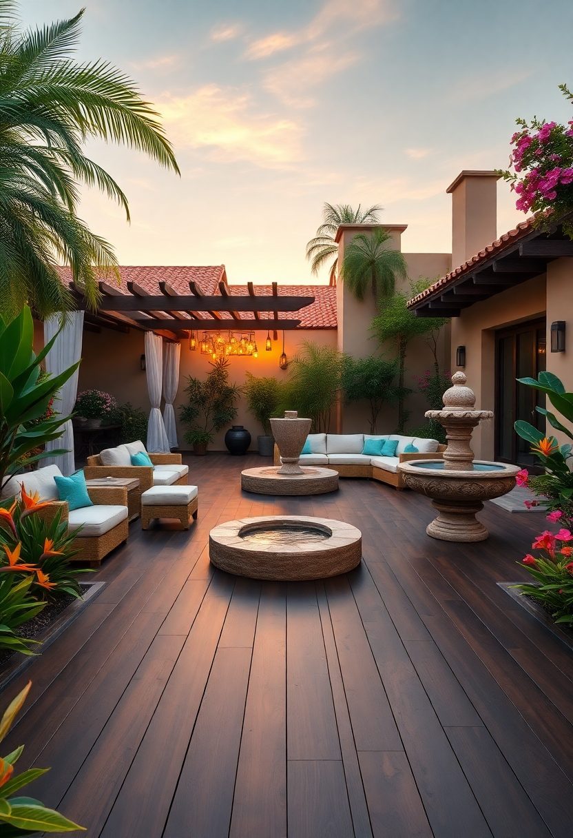 Spanish Ranch Style Home Ideas: Courtyards And Outdoor Living Spaces Redefined