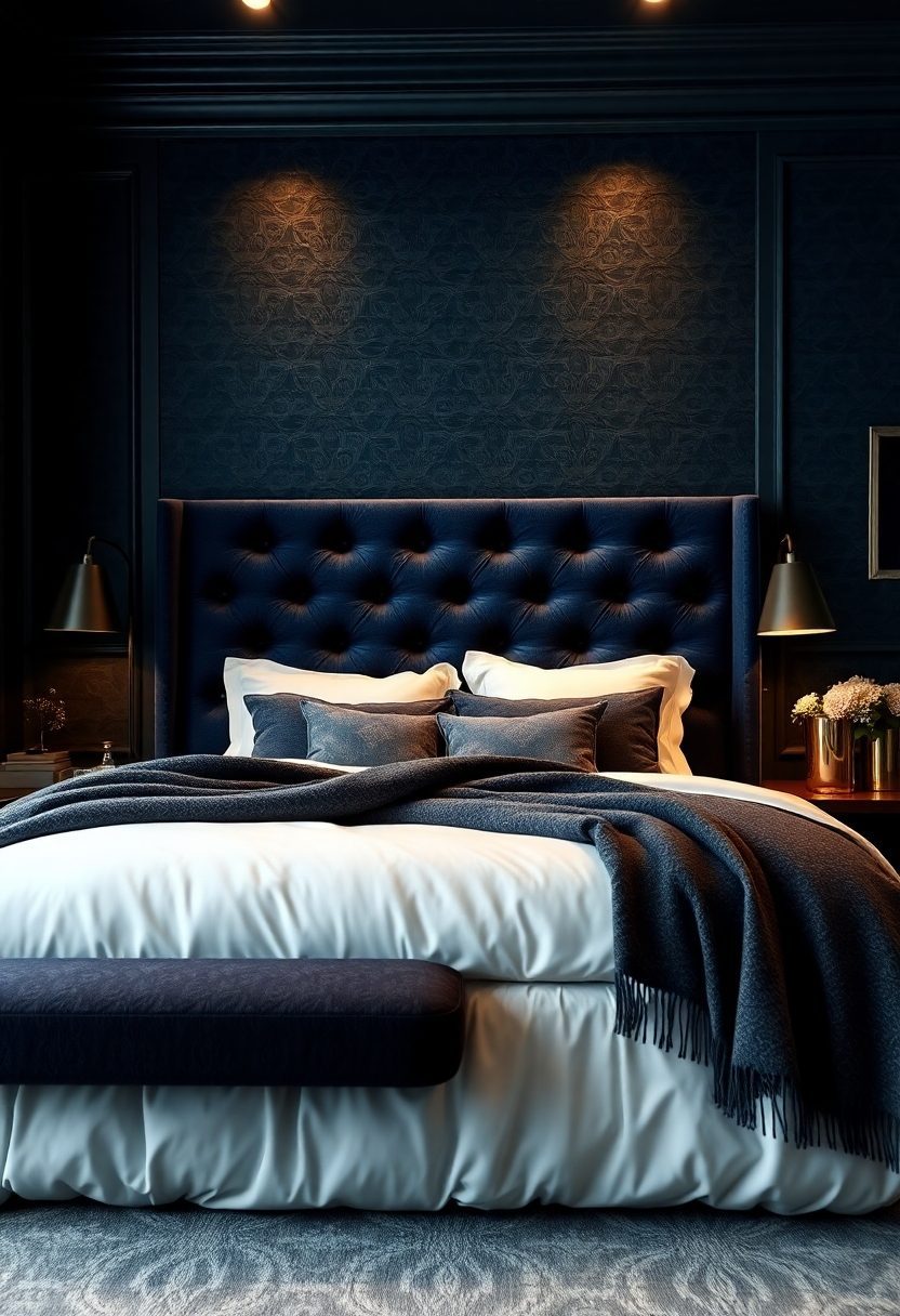 Luxurious Wallpapers for Bedroom Ideas: Dark and Dramatic Colors for a Cozy Hideaway