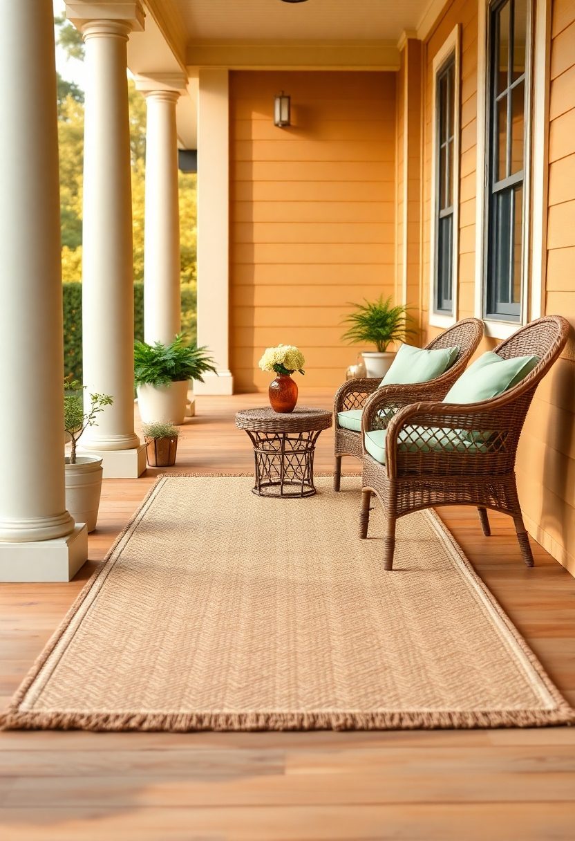 Small Front Porch Decorating Ideas: Adding Texture With Outdoor Rugs