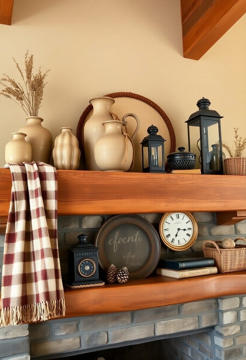 Farmhouse Mantle Decor Ideas: Traditional Farmhouse Mantle Decorating Ideas