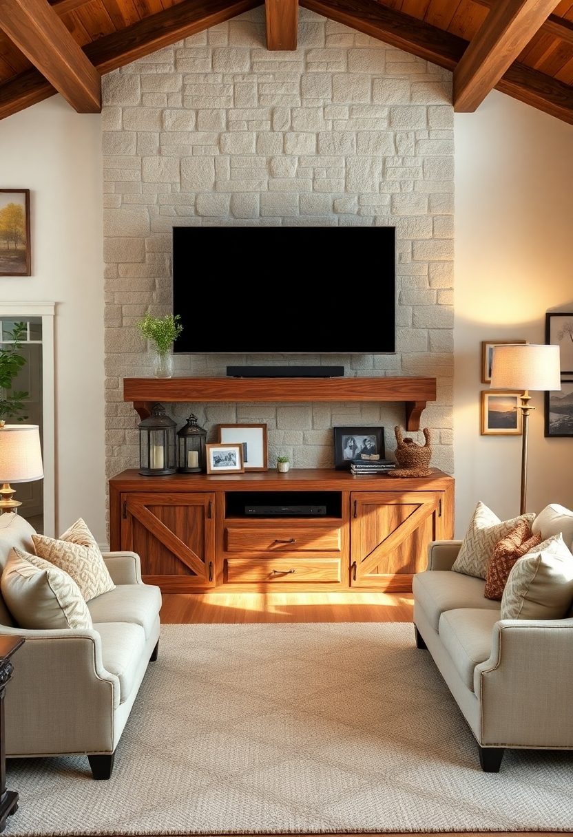 Farmhouse Mantles Decor: TV Setups For Farmhouse Interiors