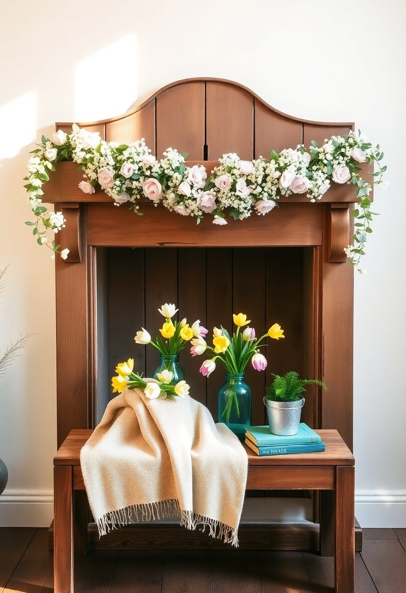 Spring Mantel Decorating Ideas: Farmhouse Spring Mantel Inspiration