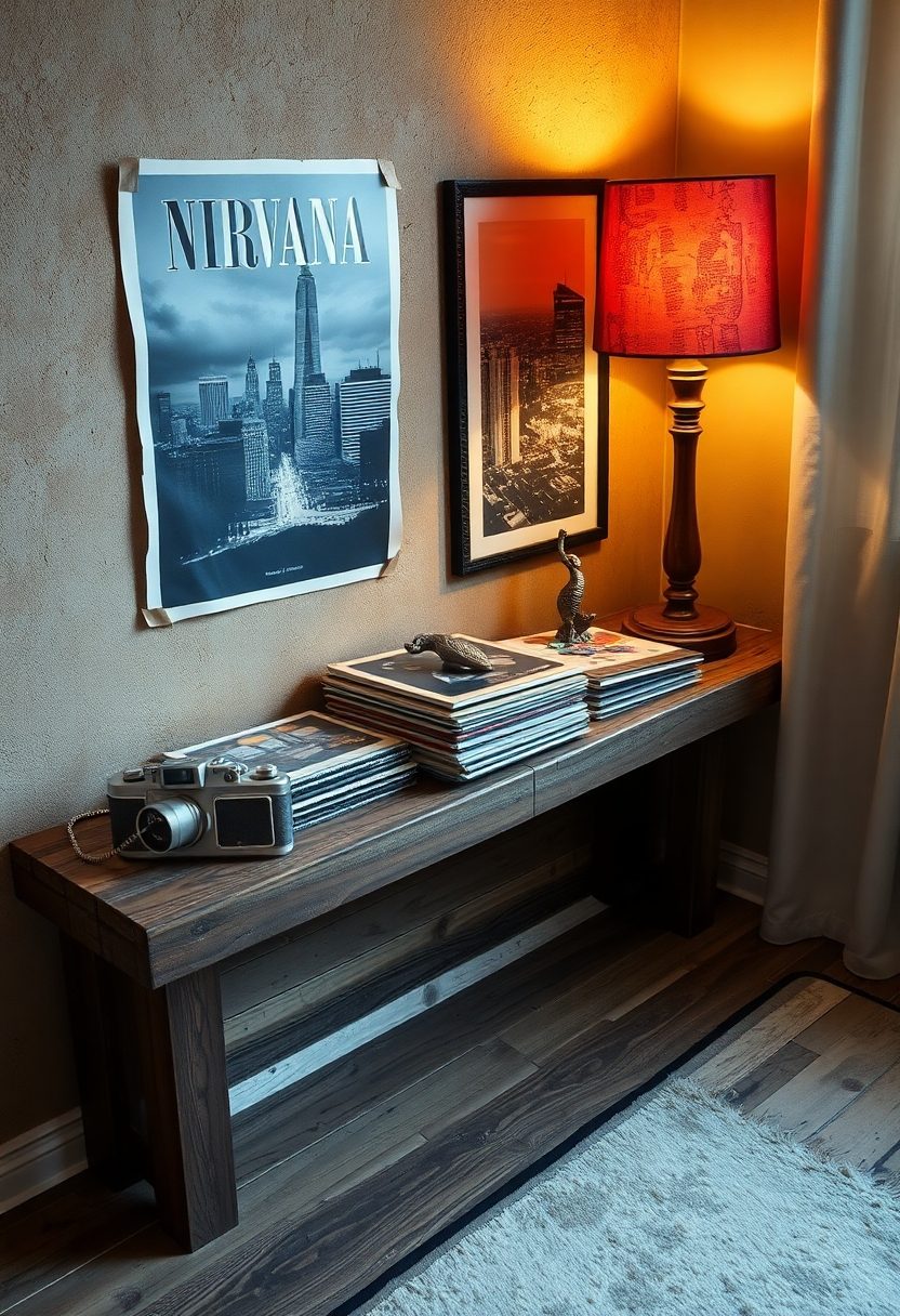 Grunge Room decor  Ideas: Displaying Personalized Art and Collectibles