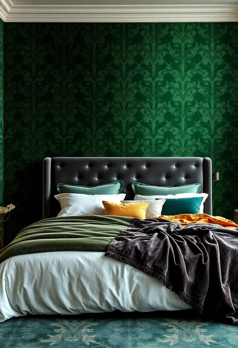 Bedroom Wallpaper Ideas: Luxurious Velvet Patterns