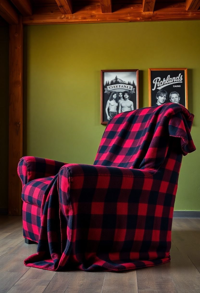 Grunge Room Decor Ideas: Flannel Fabric Accents