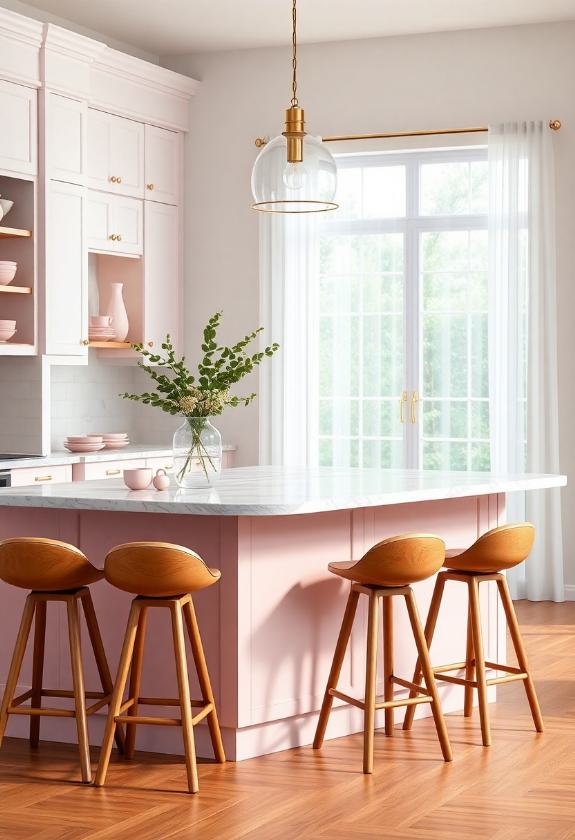 Kitchen Paint Colors Ideas: Pastel Pink Accents