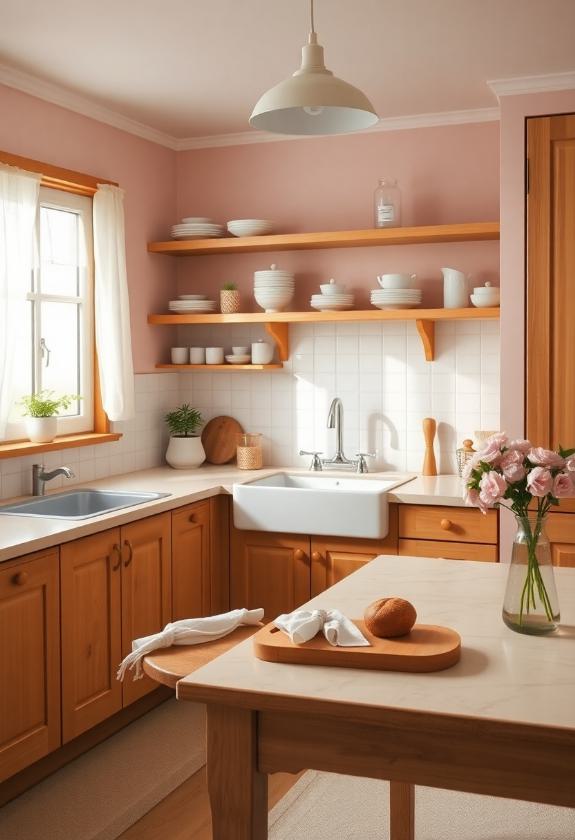 Kitchen Paint Color Ideas: Pastel Pink Charm