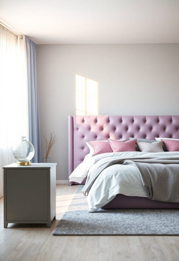 Bedroom Color Combination Ideas: Dusty Lavender and Gray