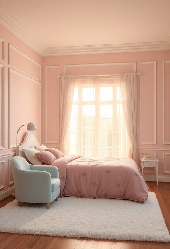 Bedroom Wall Paintings Ideas: Pastel Shades for a Soft Romantic Ambiance