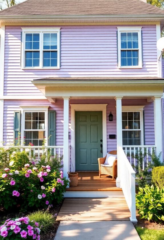 Exterior Paint Colors: Pastel Lavender Dream