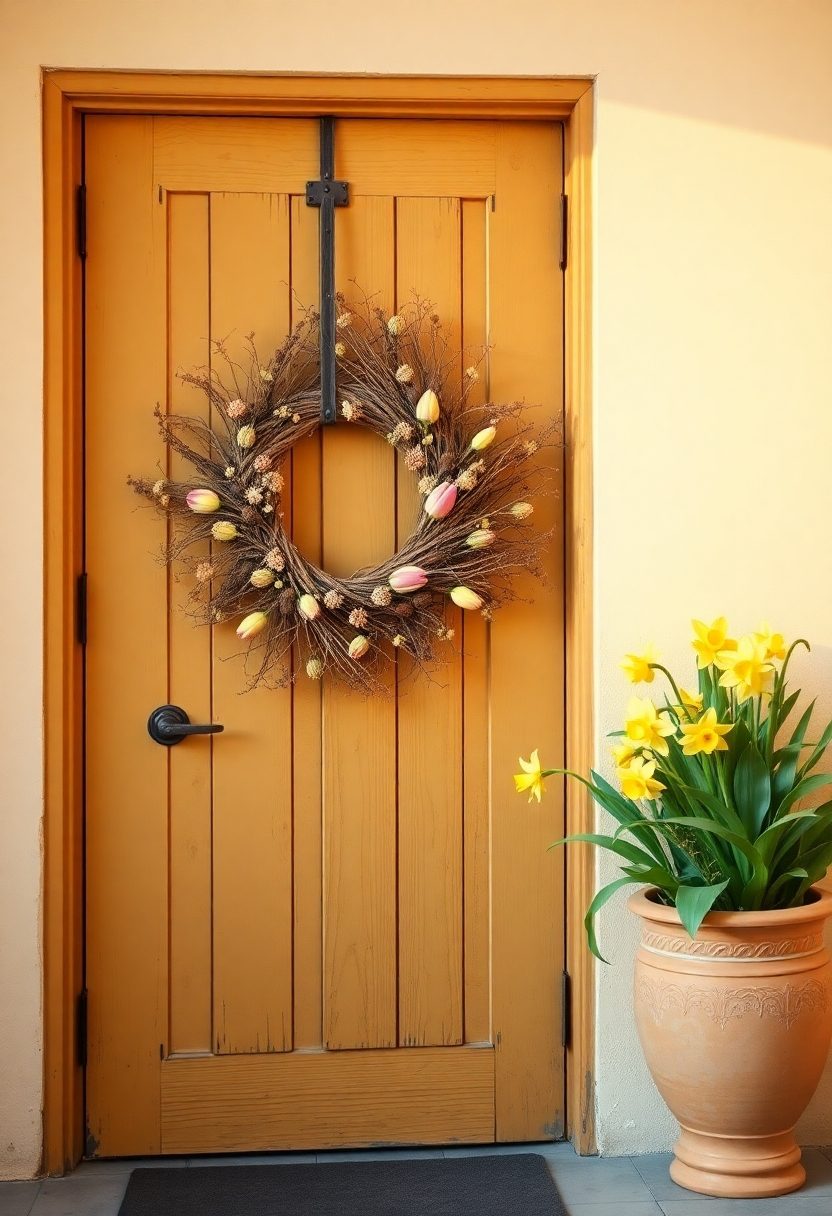 Spring Front Door Decor Ideas: Rustic Spring Front Door Decor