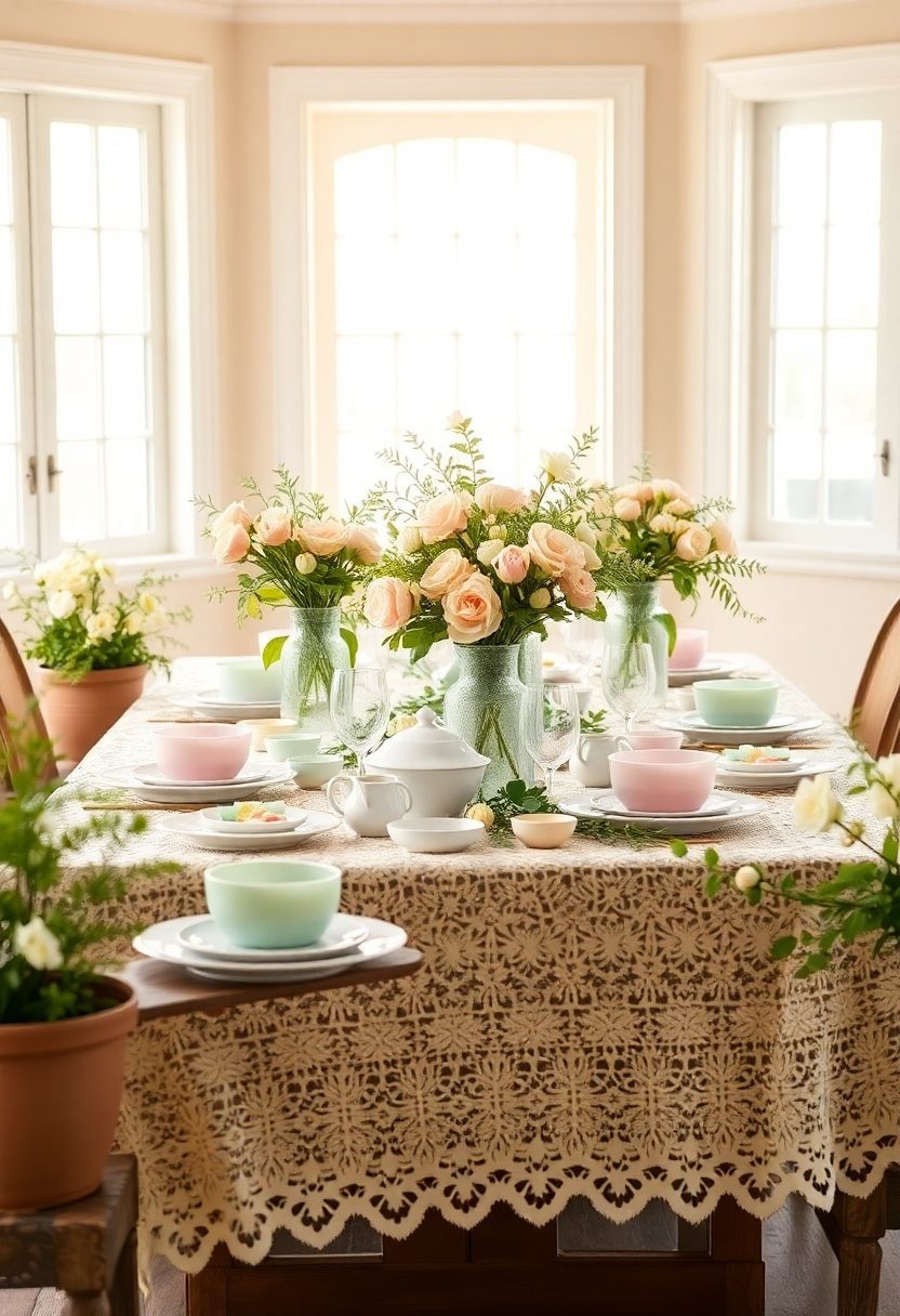 Spring Tablescapes Ideas: Beautiful Spring Buffet Table Ideas