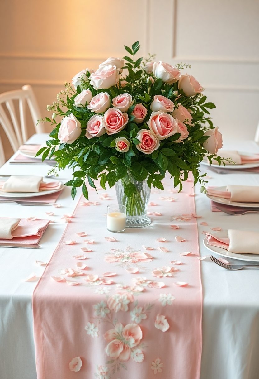 Baby in Bloom Shower Decorations: Floral Themed Table Runners And Placemats