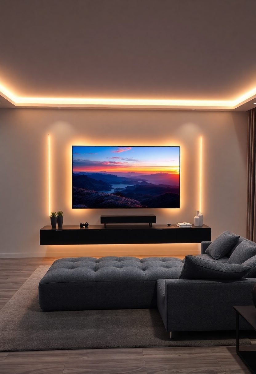 Luxury TV Wall Ideas: Ambient Lighting TV Walls