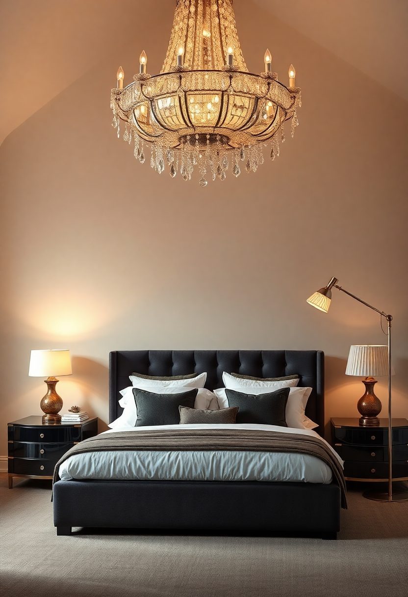 House Interior Bedrooms Ideas: Statement Lighting Fixtures