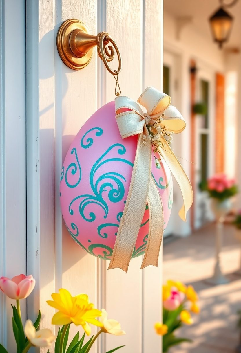 Easter Door Hanger Ideas: Egg-Shaped Door Decoration