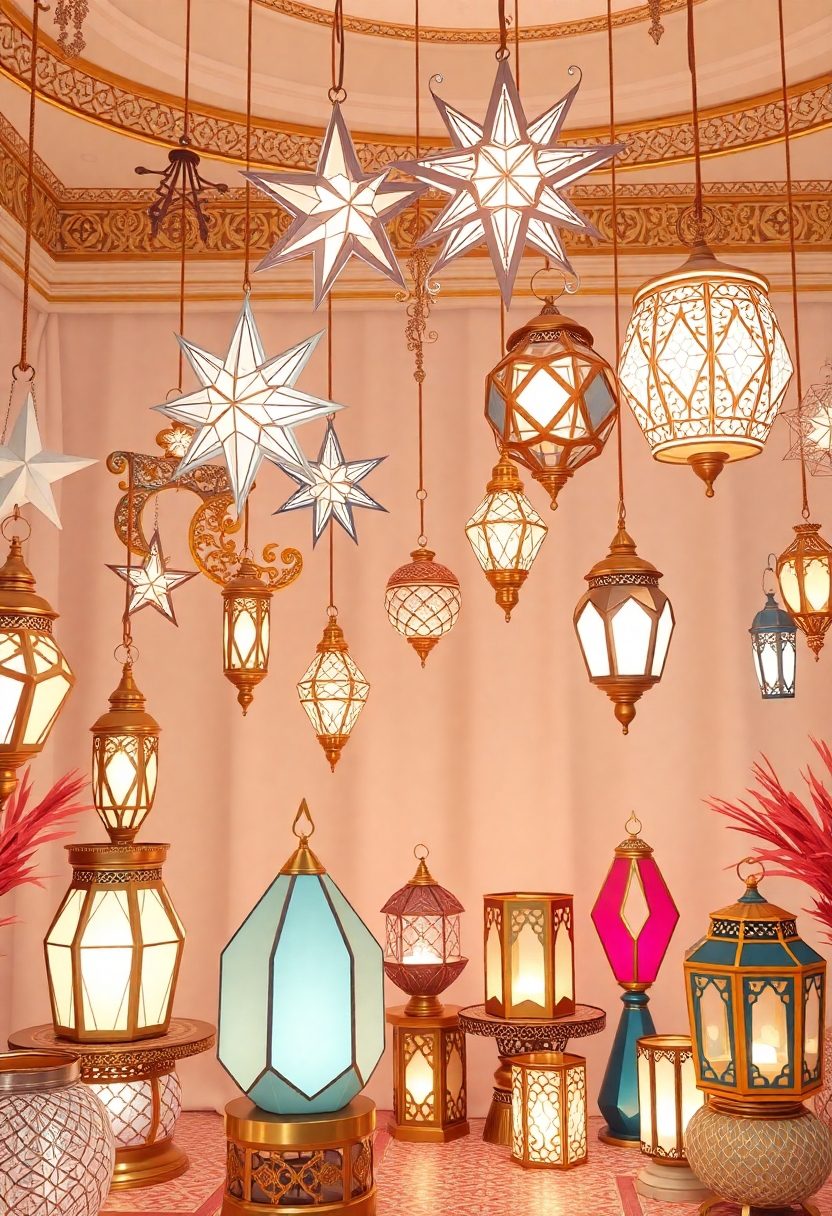 Eid Al-Fitr Decor Ideas: Lanterns in Various Shapes and Sizes for a Creative Display