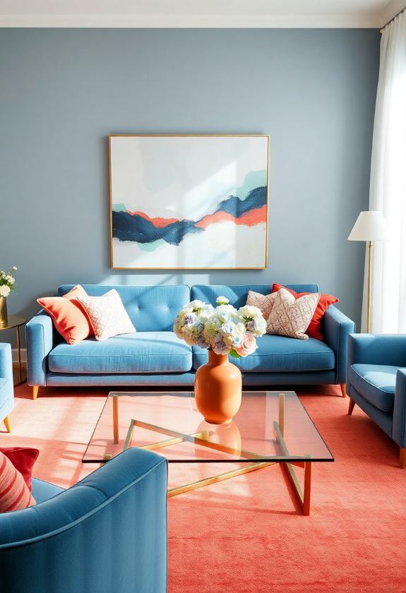 Dusty Blue Paint Ideas: Dusty Blue and Coral for a Vibrant Color Scheme