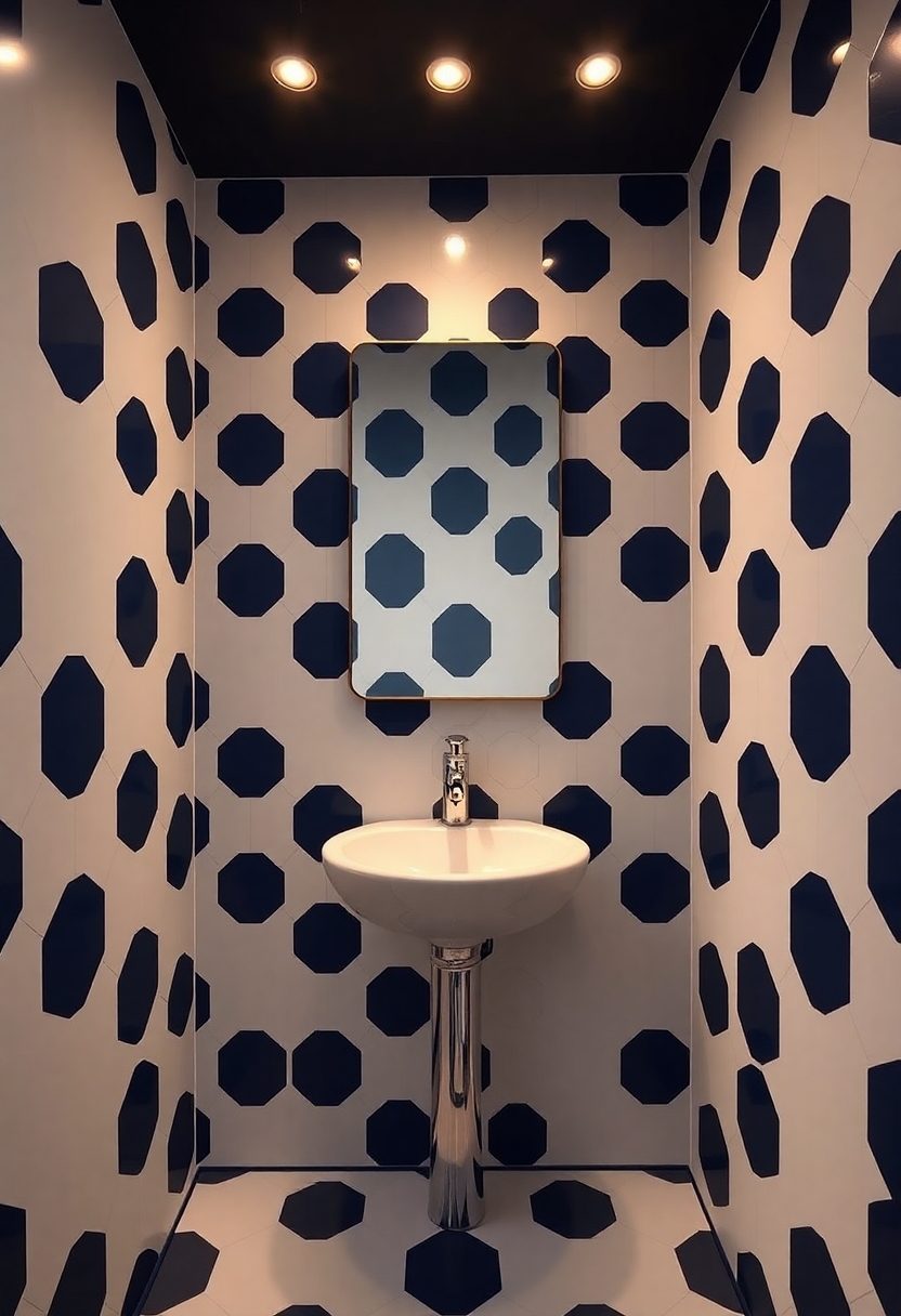 Bathroom Wallpaper Ideas: Bold Geometric Patterns