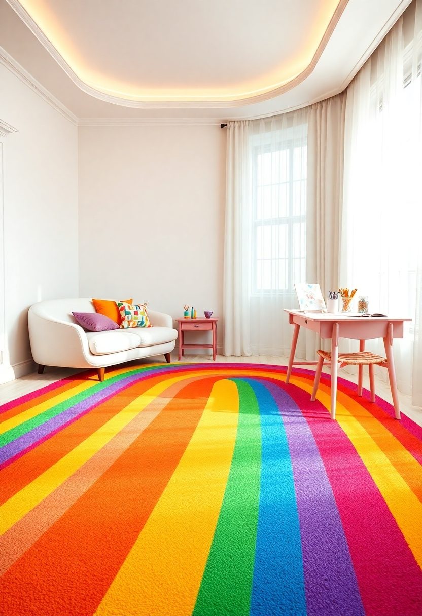 Kid's Room Decor Ideas for Crayon Day: Rainbow Rug Designs