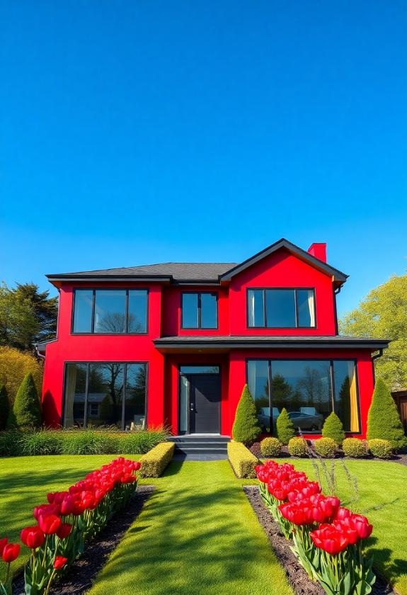 Outside House Paint Color Ideas: Red Hot House Colors That Demand Attention