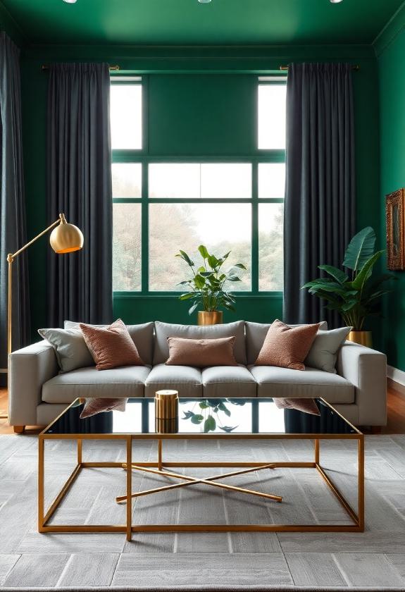 Paint Colors for Living Room Ideas: Bold Emerald Escape