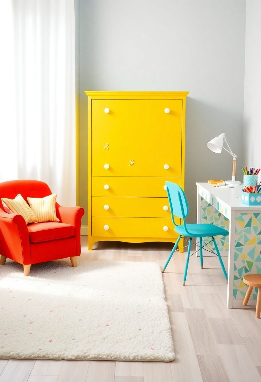 Kid's Room Decor Ideas for Crayon Day: Colorful Furniture Picks