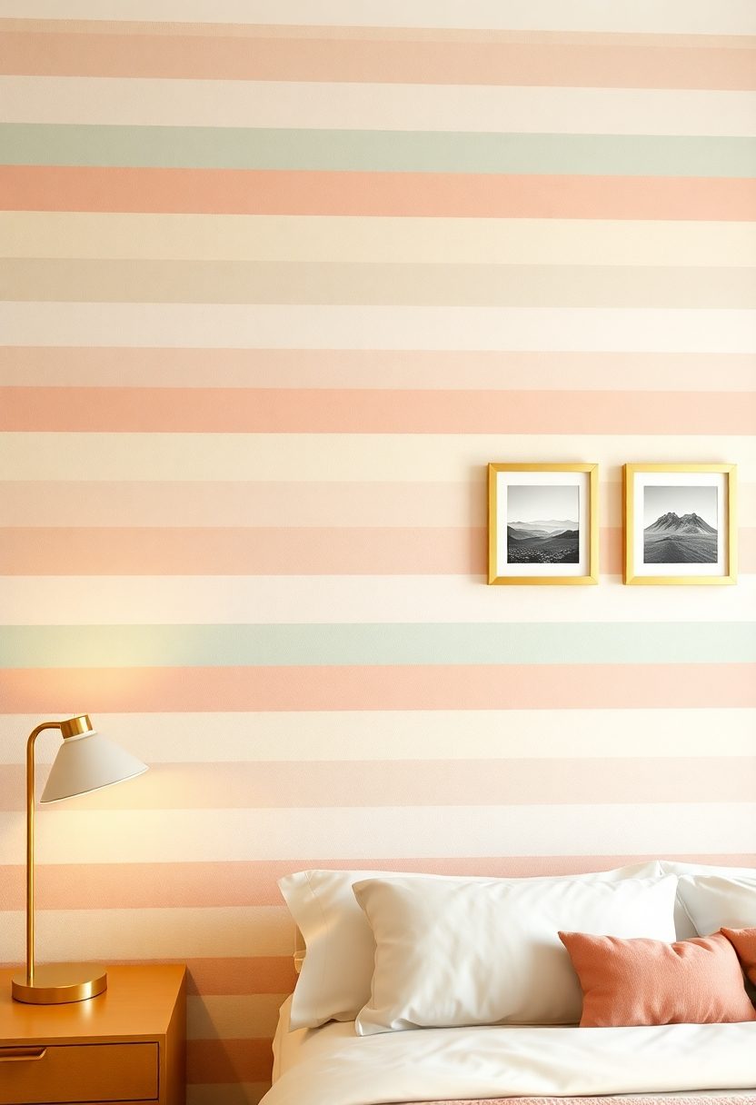 Bedroom Wallpaper Ideas: Colorful Striped Accents