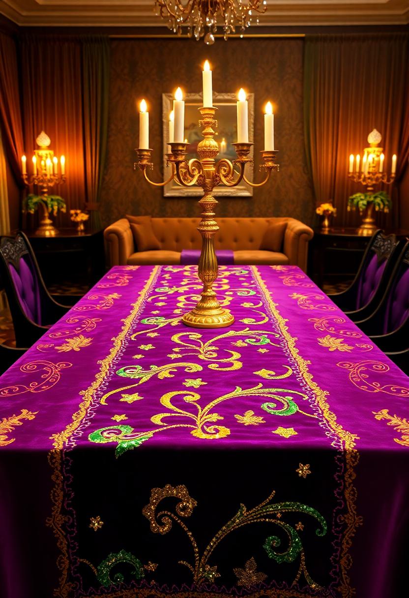 Mardi Gras Home Decor Ideas: Mardi Gras Themed Table Runners