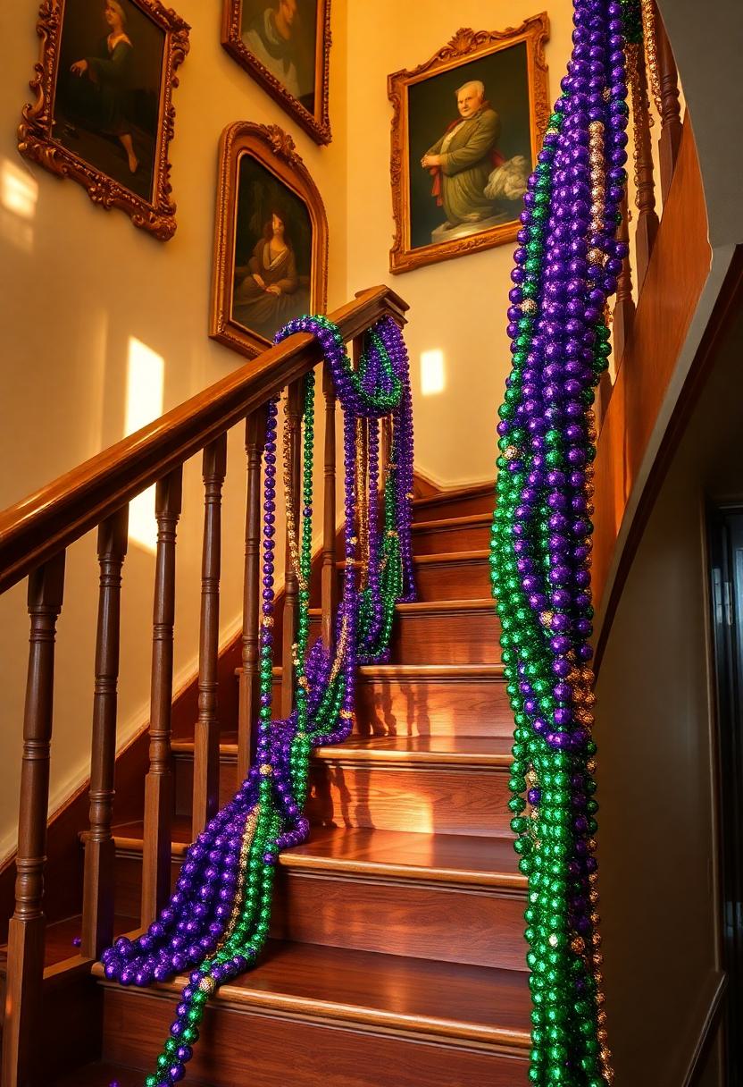 Mardi Gras Home Decor Ideas: Colorful Bead Garland