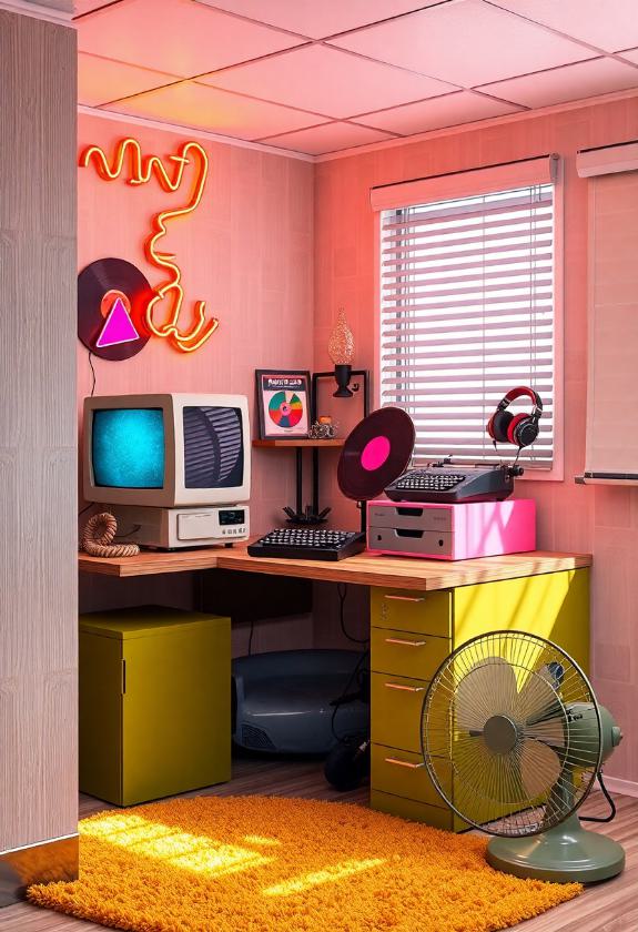 Office Cubicle Aesthetic Ideas: Retro Revival