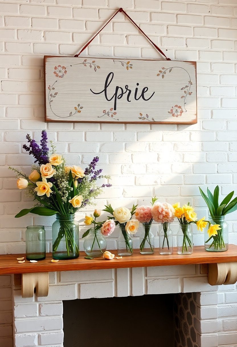 Spring Mantles Decor Ideas: Spring-Inspired Mantle Signage