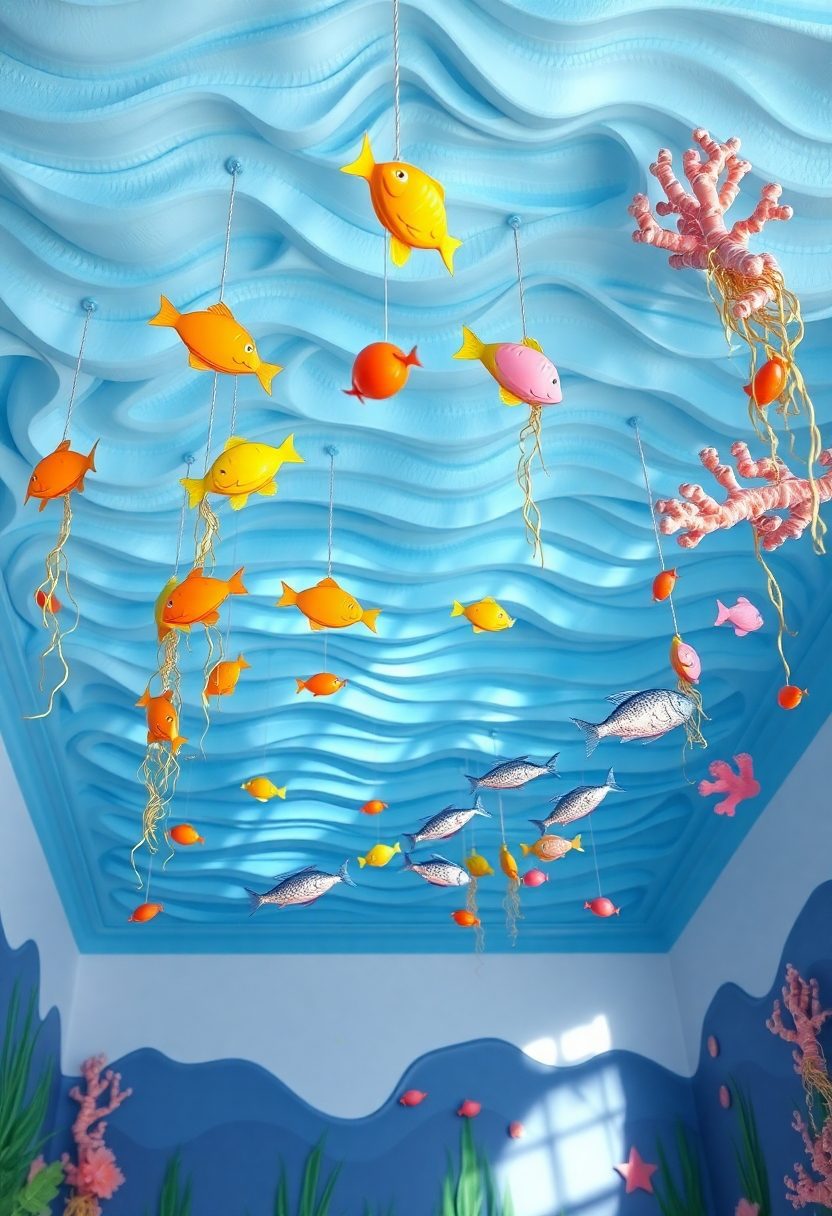 Kids Room False Ceiling Designs Ideas: Underwater World Inspired False Ceiling Design