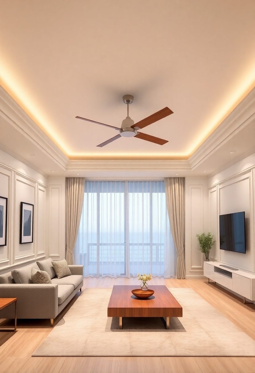 Genius 2-Fan False Ceiling Design Ideas: Amazing Living Room False Ceiling Ideas