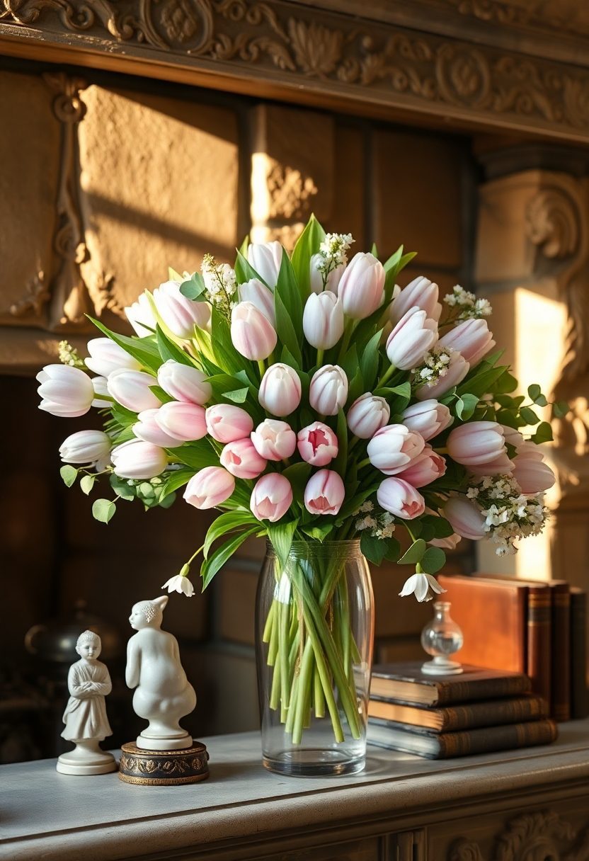 Spring Mantel Decorating Ideas: Spring Floral Arrangements