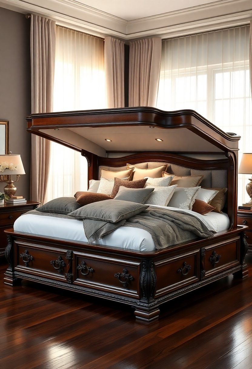 Luxury Bedrooms Furniture Ideas: Ottoman Storage Beds for Space-Saving Solutions