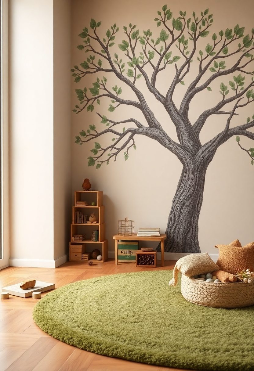 DIY Kids Room Decor Ideas: Nature-Inspired Accent Walls