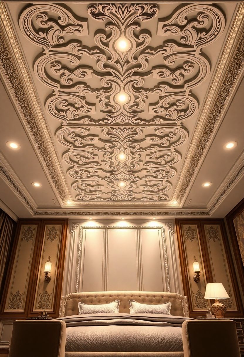 Bedrooms False Ceiling Design Ideas: Dramatic Ceiling Designs With Intricate Moldings