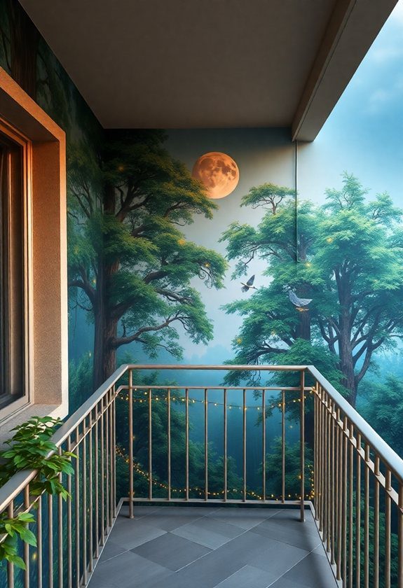 15 Clever Balcony Wall Painting Ideas for a Stunning View! 10 Balcony Wall Painting Ideas: Whimsical Wall Art Designs