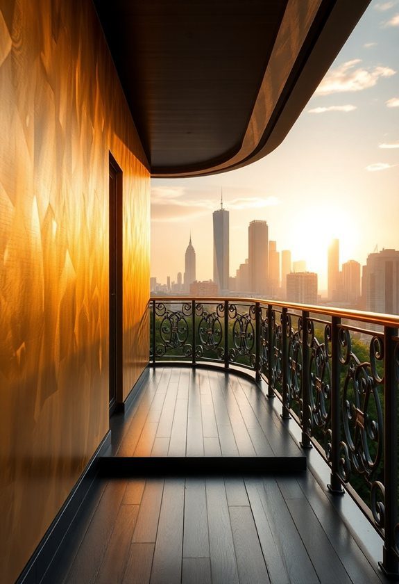 Balcony Wall Painting Ideas: Metallic Paint Effects for Balconies