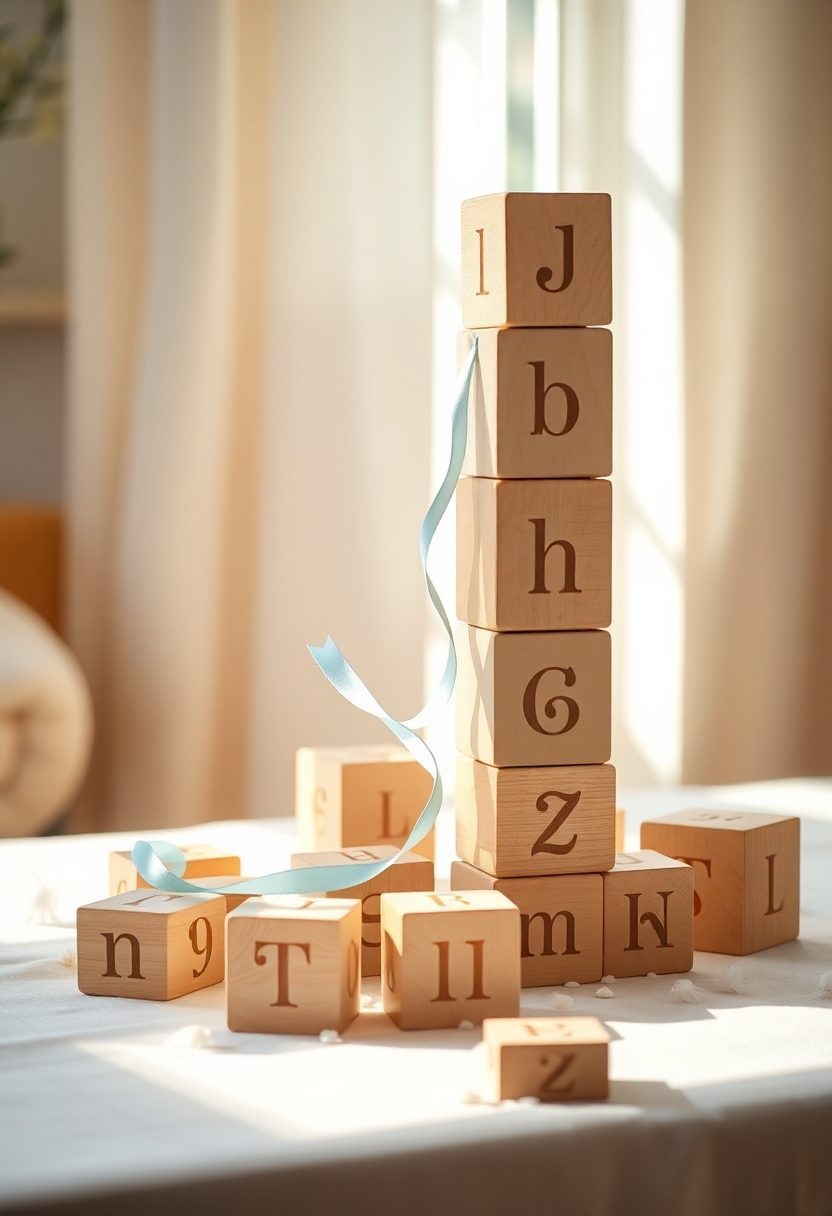 August Baby Shower Ideas: Personalized Baby Blocks