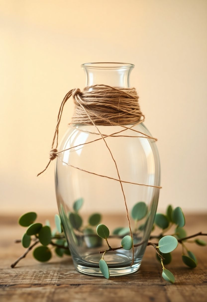 DIY Home Decor Craft Ideas: Twine Wrapped Vase