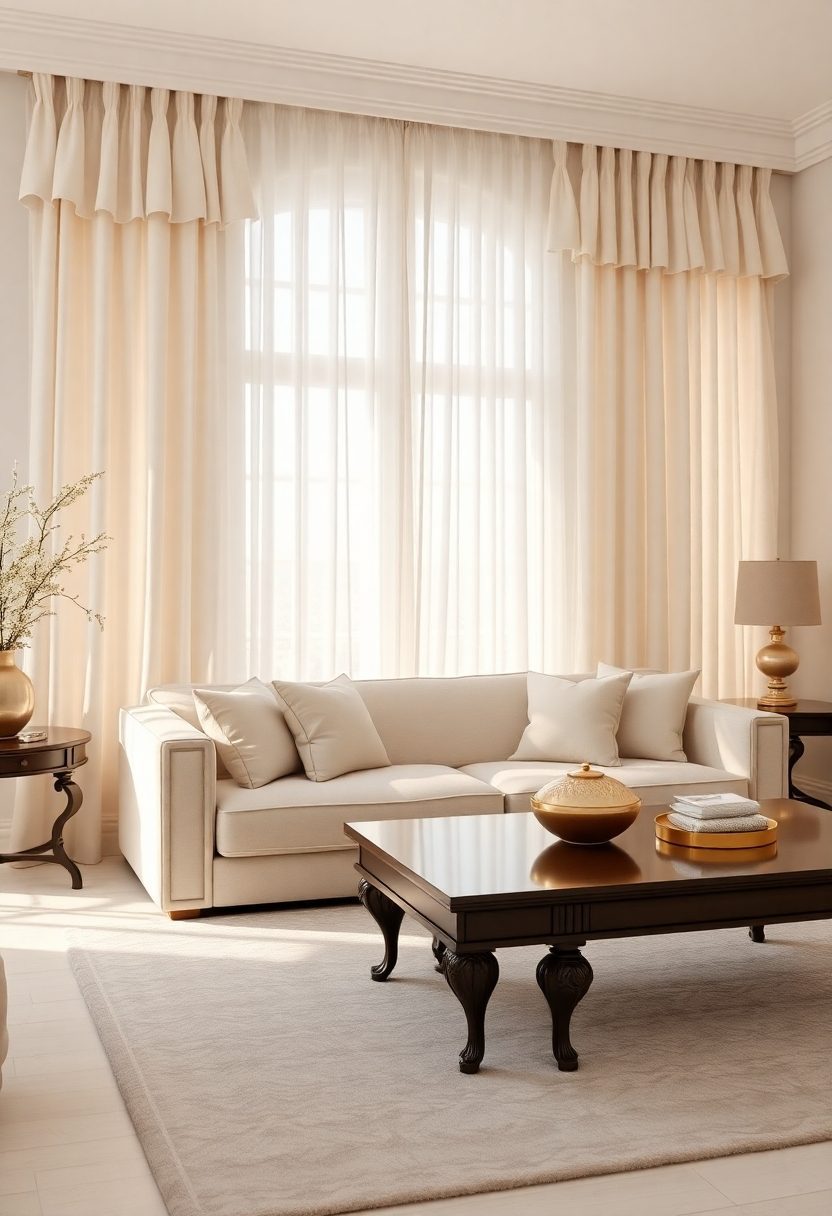 Luxury Curtain Design Ideas: Chic Ruffled Sheer Curtains