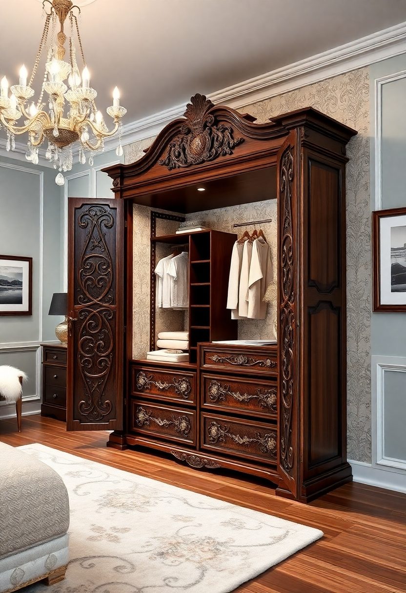 Luxury Bedrooms Furniture Ideas: Elegant Armoires for Closet Organization