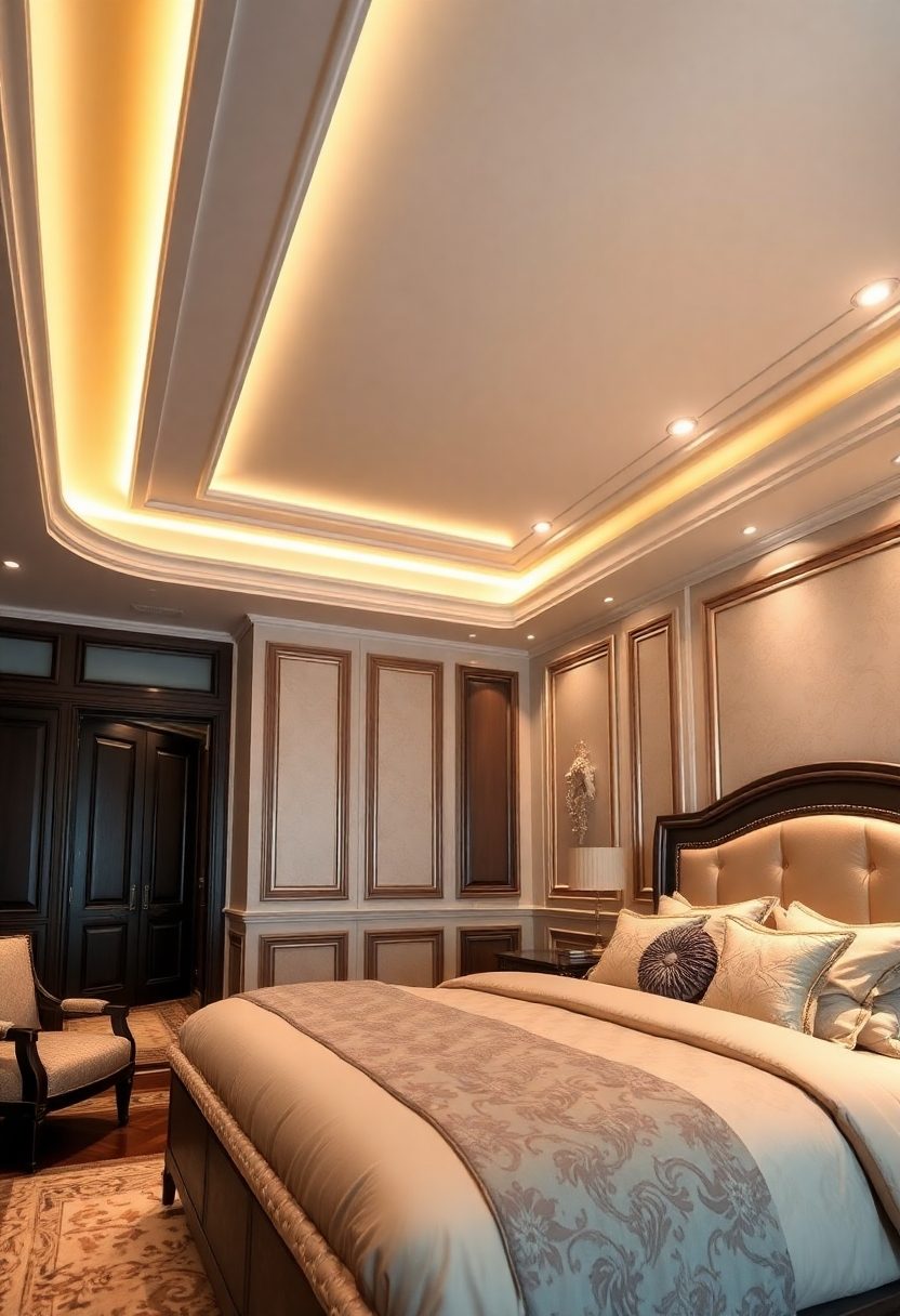 Bedrooms False Ceiling Design Ideas: Luxury Ceiling Design With Recessed Lighting