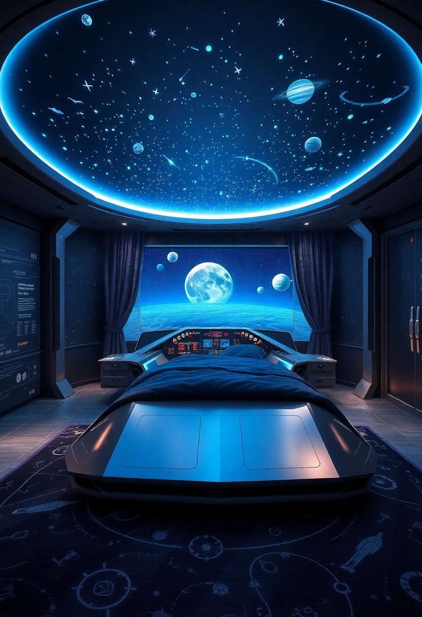 Luxury Kids Bedroom Design Ideas: Futuristic Space Station Bedroom