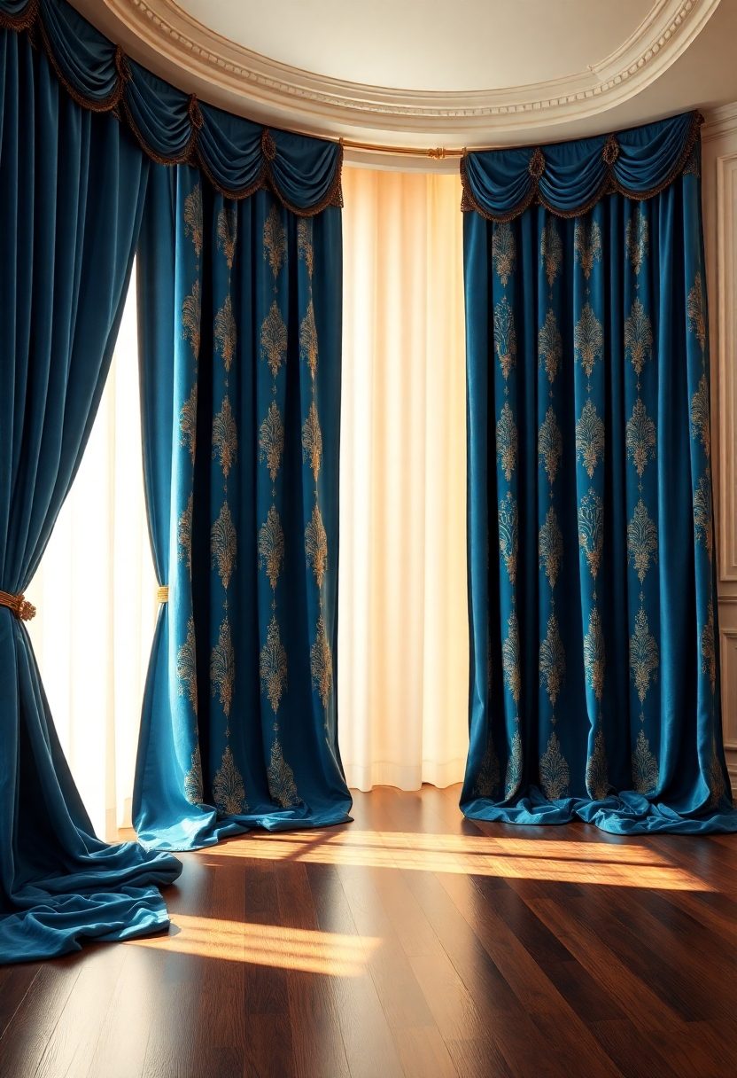 Luxury Curtain Design Ideas: Dramatic Floor-Sweeping Curtains