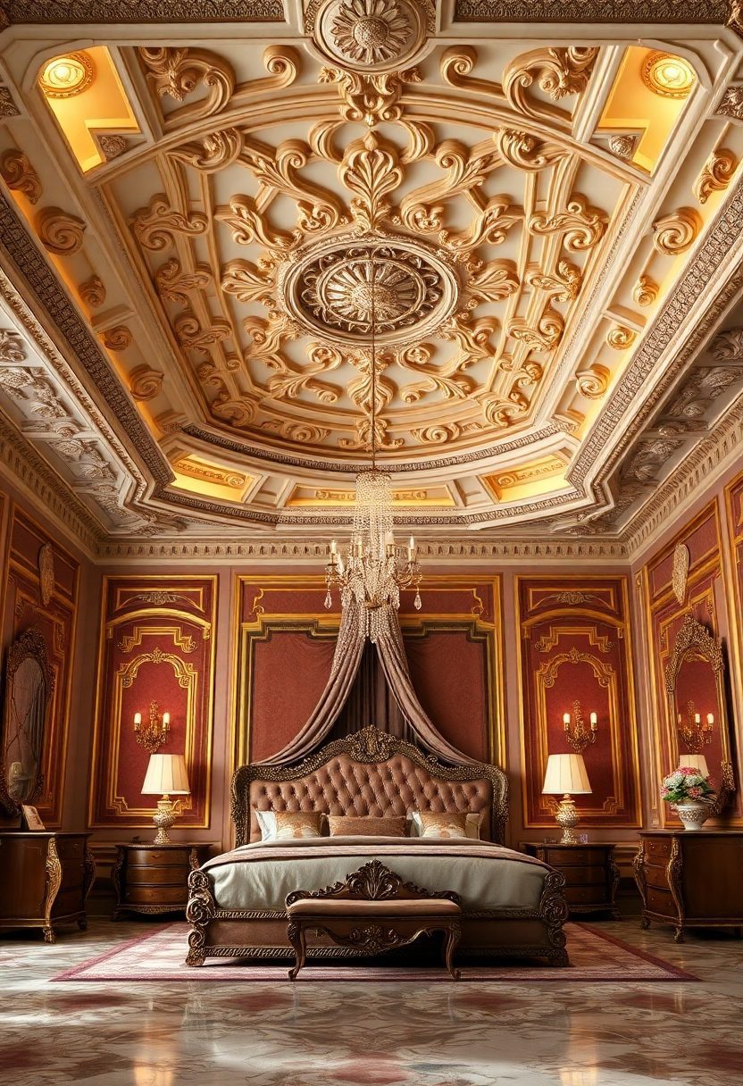 Bedrooms False Ceiling Design Ideas: Regal Ceiling Designs With Ornate Details