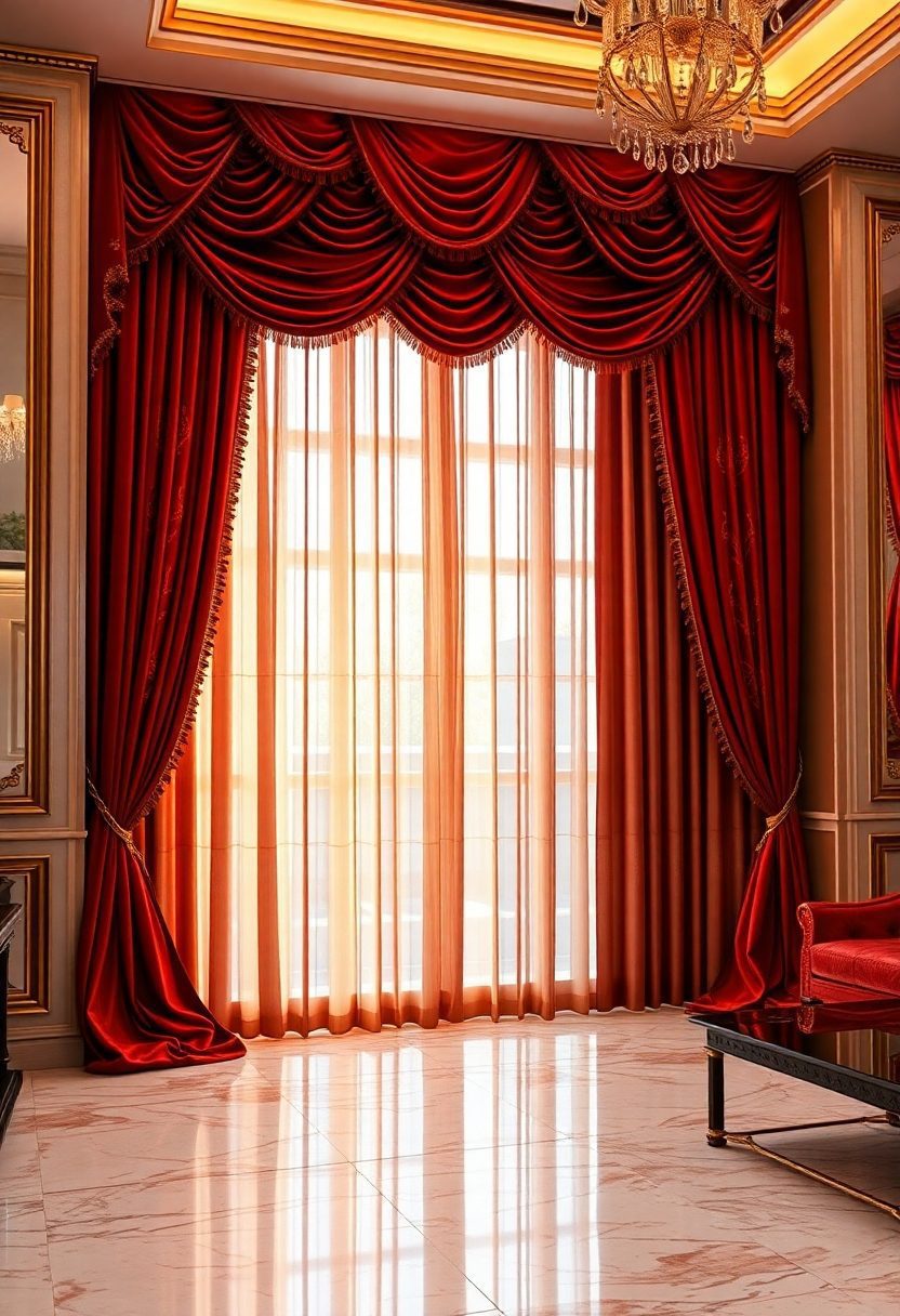 Luxury Curtain Design Ideas: Regal Red Velvet Curtain Designs